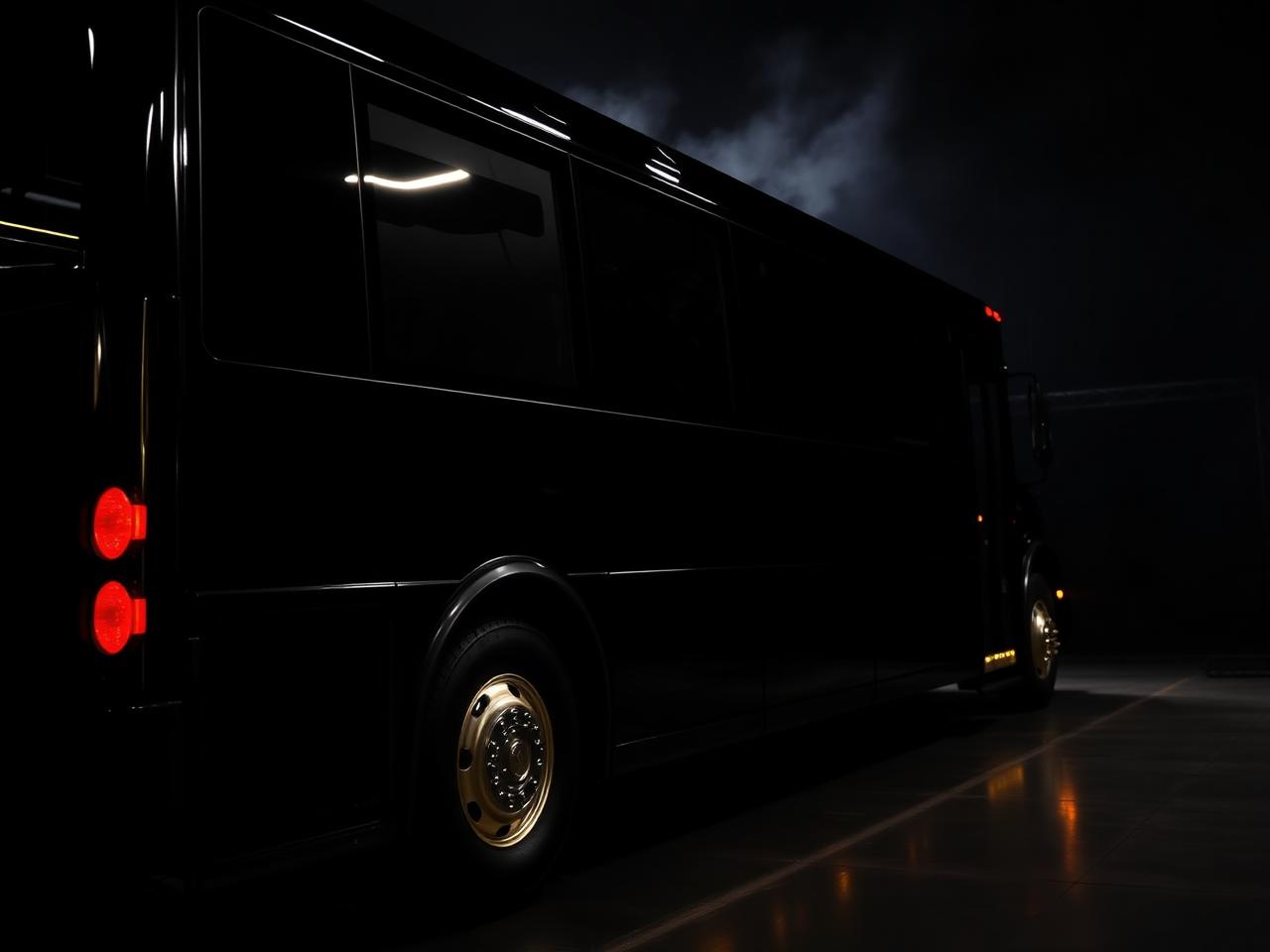 Black luxury party bus